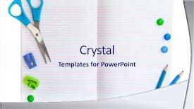  Presentation with isolation - Slide set featuring pencil notebook - group of school objects background and a sky blue colored foreground