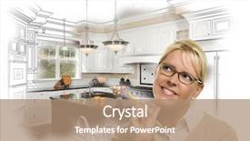  Presentation with kitchen design - Slide deck enhanced with pencil over custom kitchen background and a coral colored foreground