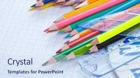  Presentation with back school - PPT theme enhanced with pencil paper - back to school concept background and a  colored foreground