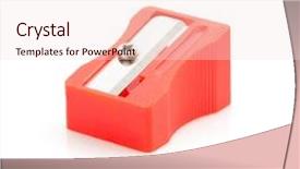  Presentation with pencil scantron - Cool new slides with pencil sharpener isolated on white backdrop and a lemonade colored foreground