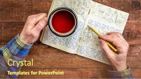  Presentation with travel journal - PPT layouts with pencil-sketching-in-a-vintage background and a red colored foreground