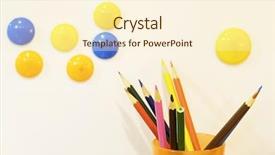  Presentation with plastic injection mould - PPT layouts consisting of pencils in a plastic glass background and a cream colored foreground