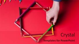  Presentation with pens and pencils - Audience pleasing presentation consisting of pencils little boy with pencils backdrop and a red colored foreground