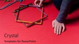  Presentation with pencils - Beautiful PPT theme featuring pencils little boy with pencils backdrop and a red colored foreground