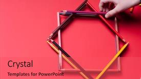  Presentation with pencils - Beautiful slide deck featuring pencils little boy with pencils backdrop and a red colored foreground