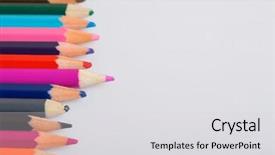  Presentation with watercolor paper texture white art - Slide set featuring pencils on a white paper background and a  colored foreground