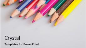  Presentation with pencils - PPT layouts featuring pencils on a white paper background and a  colored foreground