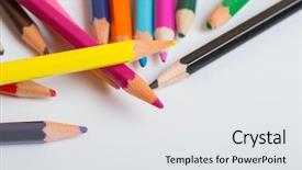  Presentation with pencils - Cool new PPT theme with pencils on a white paper backdrop and a  colored foreground