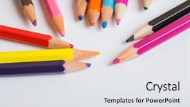  Presentation with pencils - Cool new slides with pencils on a white paper backdrop and a white colored foreground