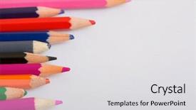  Presentation with pencils - Slide set enhanced with pencils on a white paper background and a light gray colored foreground