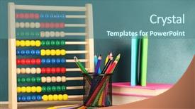  Presentation with book holy bible table - Slide set consisting of pencils on table on school background and a seafoam green colored foreground