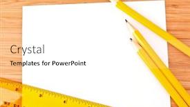  Presentation with pencils - Beautiful presentation theme featuring pencils-paper-and-ruler backdrop and a  colored foreground