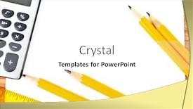  Presentation with pencils - Amazing theme having pencils-paper-calculator-and-ruler backdrop and a white colored foreground