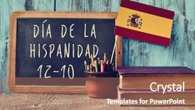  Presentation with hispanic heritage - Slides having pencils some olds books background and a coral colored foreground