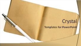  Presentation with eco paper - Beautiful slides featuring pencils spiral bound notebooks - notebook made of eco-friendly paper backdrop and a yellow colored foreground