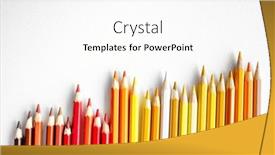  Presentation with color orange - PPT theme consisting of pencils-with-yellow-orange background and a white colored foreground