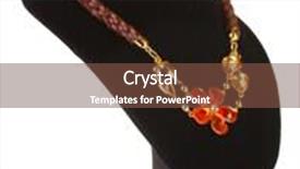  Presentation with mannequin - Amazing presentation theme having pendant in form of flower with red gem on mannequin isolated on white backdrop and a tawny brown colored foreground