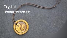  Presentation with essential oil - Audience pleasing presentation consisting of pendant with yin and yang backdrop and a gray colored foreground