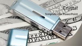  Presentation with flash - Slide deck consisting of pendrive - portable usb flash drive background and a light gray colored foreground