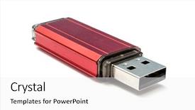  Presentation with flash - Colorful slides enhanced with pendrive - red usb flash drive isolated backdrop and a white colored foreground