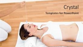  Presentation with floor - Amazing PPT theme having pendulum - woman being hypnotized while lying backdrop and a lemonade colored foreground