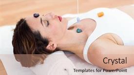  Presentation with woman body - Cool new presentation design with pendulum - woman being hypnotized with stones backdrop and a coral colored foreground