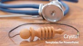  Presentation with alternative medicine - Presentation theme consisting of pendulum and stethoscope background and a coral colored foreground