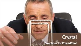  Presentation with newton - Beautiful presentation theme featuring pendulum physics - businessman in office playing backdrop and a  colored foreground