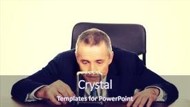  Presentation with newton - PPT theme enhanced with pendulum physics - businessman in office playing background and a navy blue colored foreground