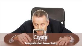  Presentation with newton physics - Amazing presentation design having pendulum physics - mature businessman in office playing backdrop and a tawny brown colored foreground