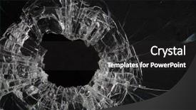  Presentation with glass - Cool new PPT theme with penetration - bullet holes in glass isolated backdrop and a dark gray colored foreground