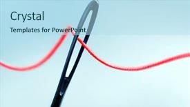  Presentation with thread - Theme featuring penetration - needle with thread background and a light blue colored foreground