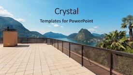  Presentation with wide - Slide deck consisting of penhouse - architecture wide empty terrace background and a  colored foreground