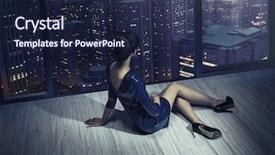  Presentation with dress ethics - Presentation design consisting of penhouse - extremely sexy woman wearing dress background and a navy blue colored foreground