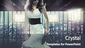  Presentation with sexy - Presentation design featuring penhouse - sexy woman over city background background and a  colored foreground