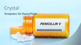  Presentation with penicillin - Presentation theme with penicillin-v-drug-in-prescription background and a cool aqua colored foreground