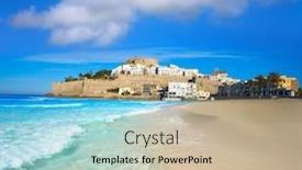  Presentation with skyline - Amazing slides having peniscola-skyline-and-castle-beach backdrop and a soft green colored foreground