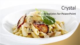  Presentation with macaroni cheese - Amazing theme having penne pasta al dente backdrop and a white colored foreground