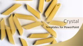  Presentation with penne pasta - PPT theme consisting of penne pasta on white background background and a yellow colored foreground