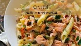  Presentation with nuggets - PPT theme featuring penne-with-roasted-salmon-nuggets background and a yellow colored foreground