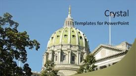  Presentation with migration - Beautiful presentation design featuring pennsylvania state capital building backdrop and a  colored foreground