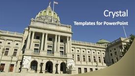  Presentation with building - Presentation design having pennsylvania state capital building background and a  colored foreground