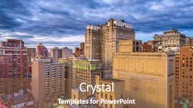  Presentation with philadelphia - Amazing presentation design having pennsylvania usa historic downtown building backdrop and a coral colored foreground