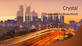  Presentation with philadelphia - PPT theme enhanced with pennsylvania usa skyline and interstate background and a  colored foreground