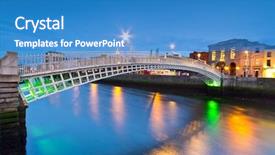  Presentation with dublin - Theme having ha'penny bridge in dublin background and a teal colored foreground
