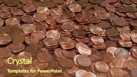  Presentation with lincoln - Amazing PPT theme having penny - large pile of shinny american backdrop and a tawny brown colored foreground