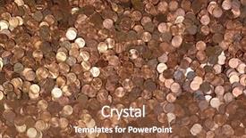  Presentation with lincoln - Slides consisting of penny - large pile of shinny american background and a tawny brown colored foreground