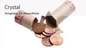  Presentation with roll - Audience pleasing presentation theme consisting of penny - roll of pennies cut backdrop and a  colored foreground