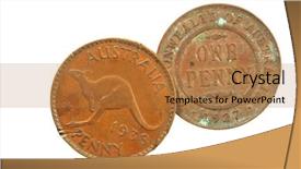  Presentation with copper - Audience pleasing presentation theme consisting of penny - two old australian pennies one backdrop and a coral colored foreground