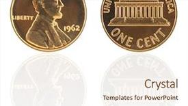  Presentation with reflection - Audience pleasing presentation consisting of penny - usa one cent with reflection backdrop and a cream colored foreground
